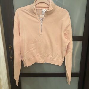 H&M Light Pink Half-Zip Sweatshirt